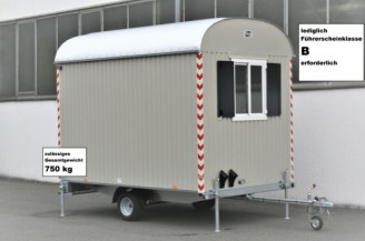 Bauwagen Weiro  80 km/h -Führerscheinklasse B 750 kg mieten
