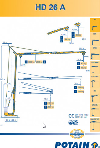 Baukran Potain HD 26 A mieten