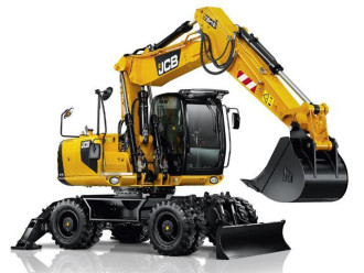 Mobilbagger JCB 175W Verstellausleger & Schild mieten