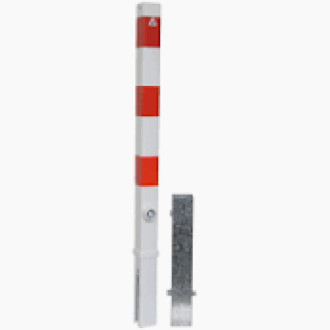 Absperrpfosten ortsfest 60mm 90/130 cm Rot- Weiß mieten