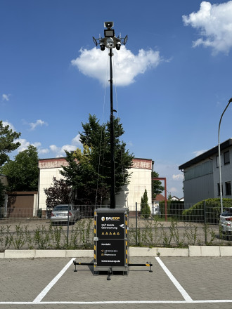 Professionelle Baustellenüberwachung | Videoüberwachungssystem | Videoüberwachungsturm mieten