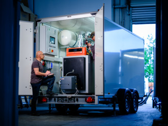 Mobile Heizzentrale 150 kW Heizanhänger HeizMax Heizcontainer rent