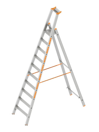 Stufenleiter Alu 2,95 9x1 Sprossen einseitig Layher 1064 rent