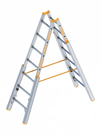 Treppen- Stehleiter 2x7 Sprossen Layher1061 rent