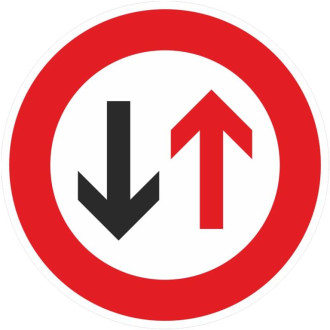 Verkehrszeichen 208 | Vorrang des Gegenverkehrs mieten