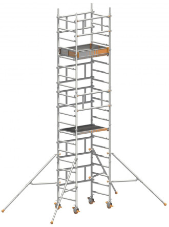 Layher Solo Tower Einmann Alu-Rollgerüst mit Sicherheitsaufbau mieten