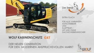 Wolf Caterpillar CAT Kabinenschutz Abbruchgitter Cabin protection mieten