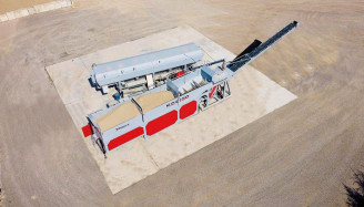 Mobile Betonmischanlage mit Doppelwellenmischer - bis zu 150 m³/h mieten