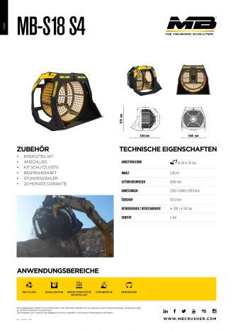 MB S18 Rotations-Sieblöffel|Siebschaufel|Gitterlöffel -35t Bagger mieten
