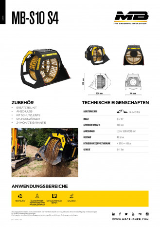 MB S10 Rotations-Sieblöffel|Siebschaufel|Gitterlöffel 4-9t Bagger mieten