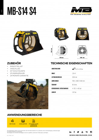 MB S14 Rotations-Sieblöffel|Siebschaufel|Gitterlöffel -20t Bagger mieten