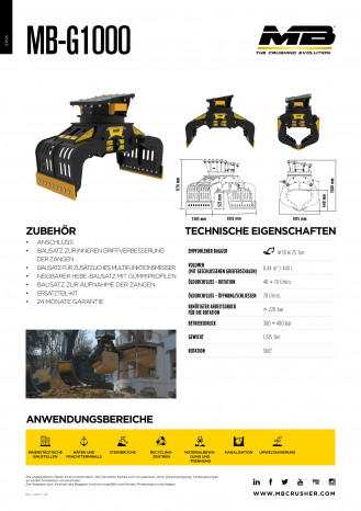 MB G1000 Sortiergreifer | 18-25t Bagger rent