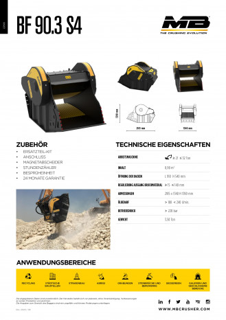MB BF90 Backenbrecherlöffel | Brecherlöffel | 21-32t Bagger rent