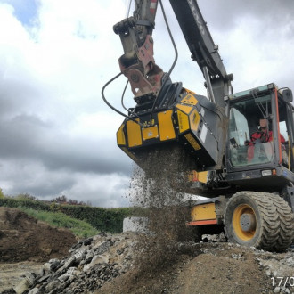 Schaufelseparator MB-HDS314 für Lader, Bagger und Baggerlader mieten